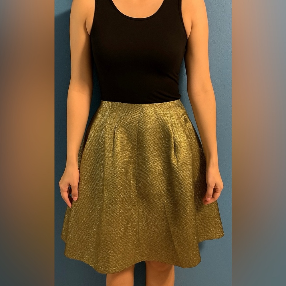 Lucy & Co Gold Metallic Skirt NWT Women’s Size Medium